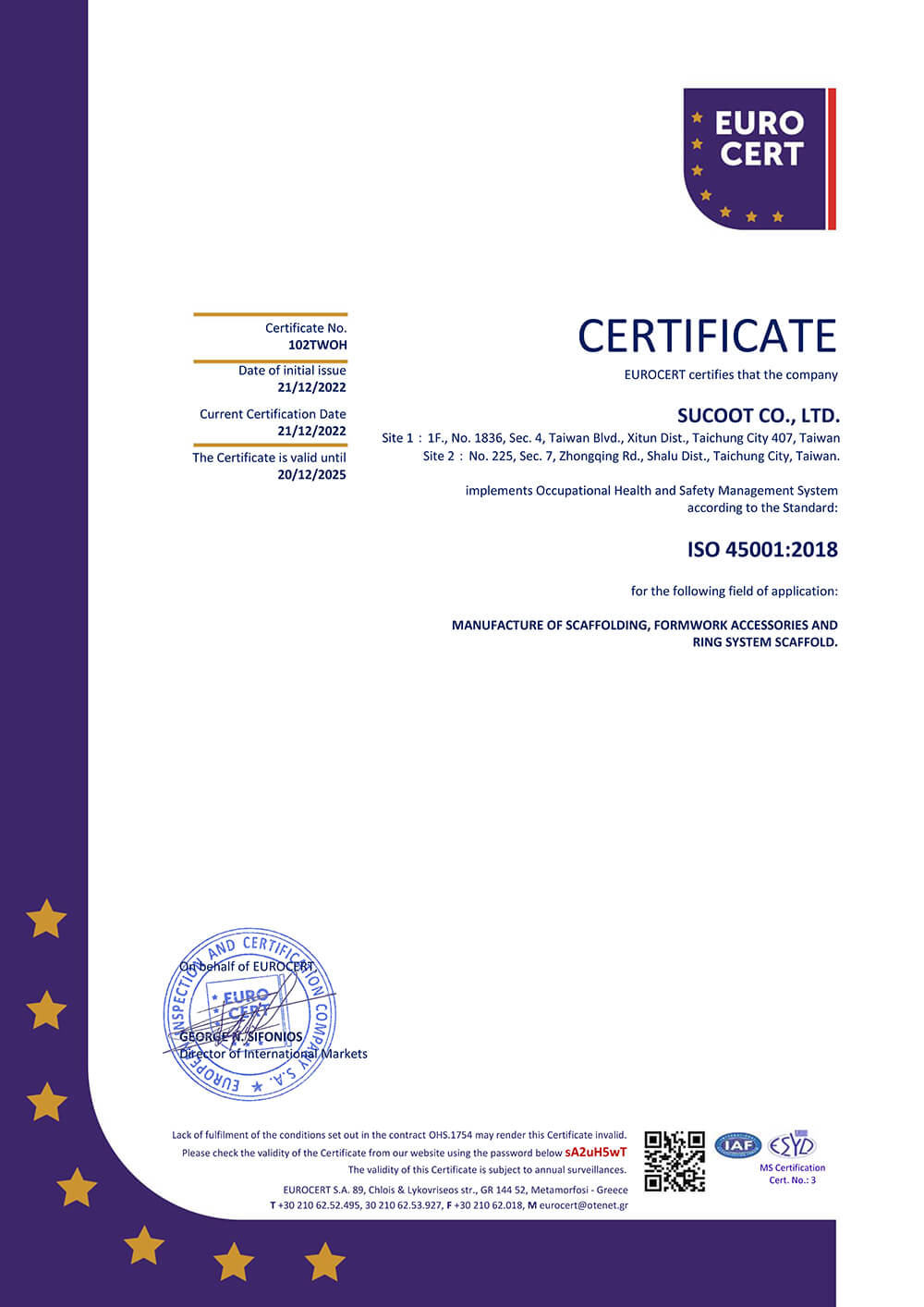 ISO-45001 CERTIFICATE